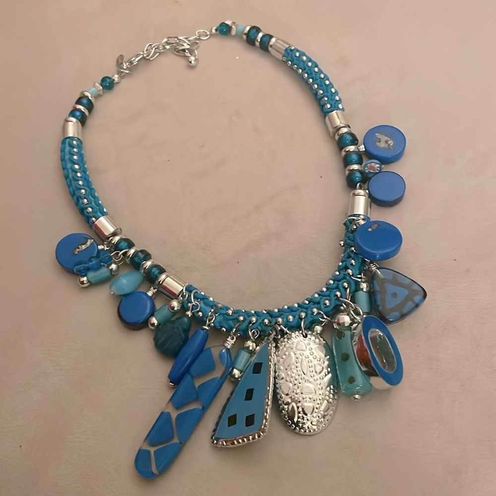 Chico's Turquoise Charm Pendant Necklace
